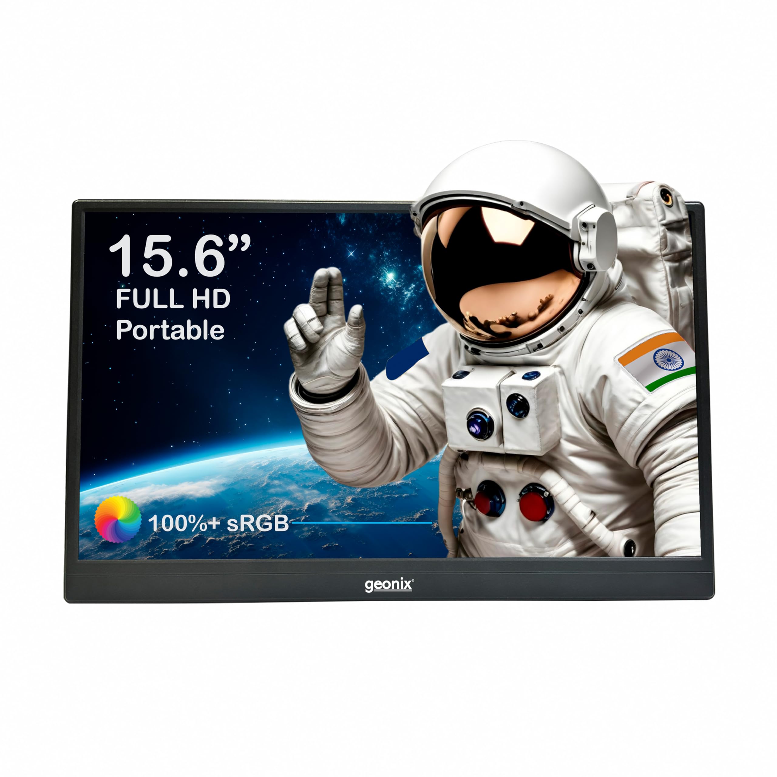 GEONIX 15.6″ FHD Portable Monitor – Ultra-Slim & Sharp Display